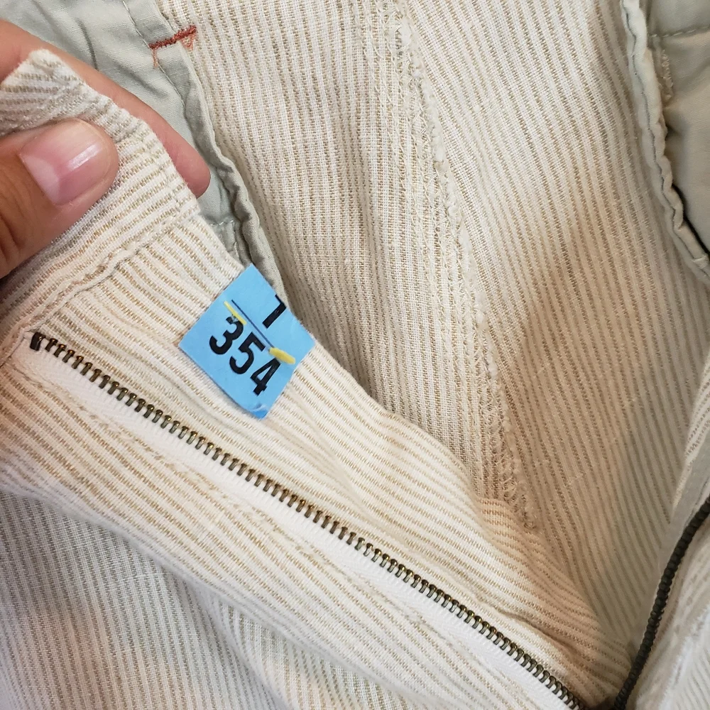 Tommy Bahama Relax linen shorts, tan and white fine stripe, size 34, like new!